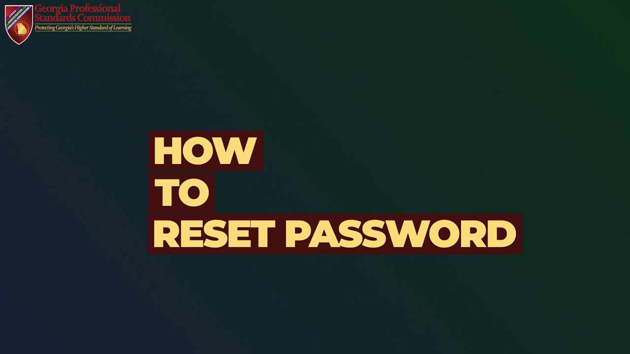 Certification - Reset Your Password