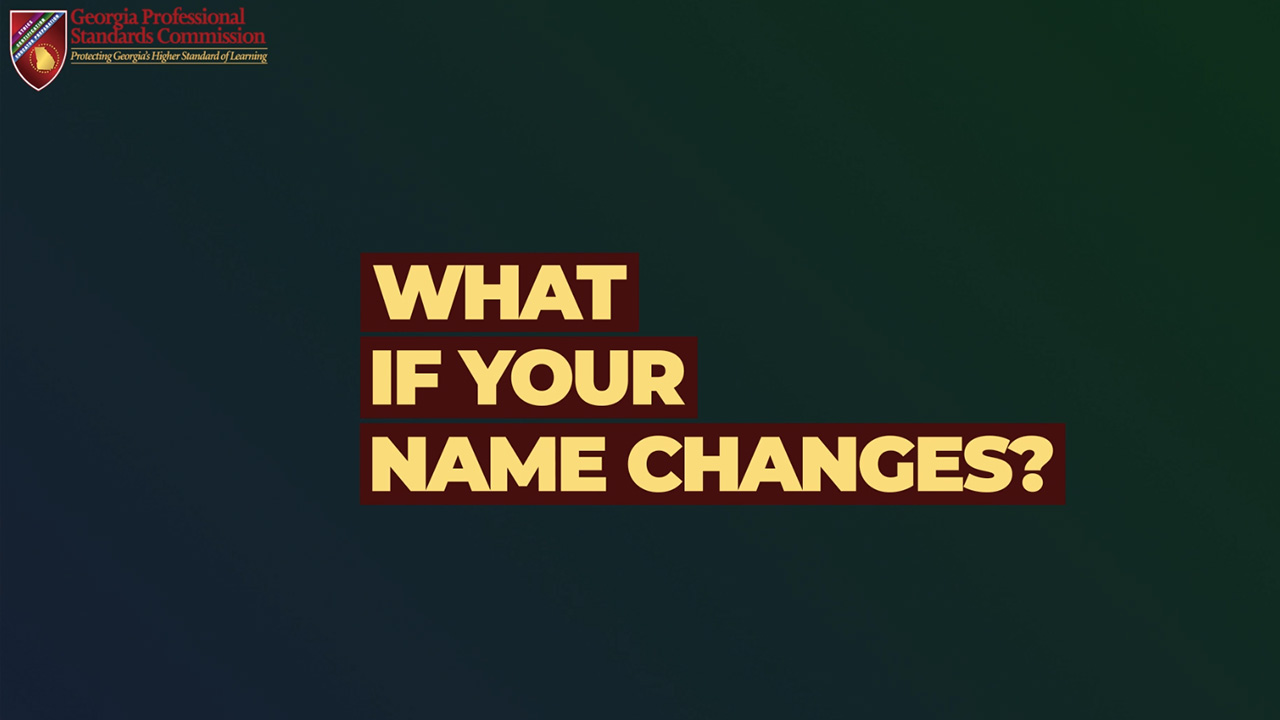 Certification - What if Your Name Changes?